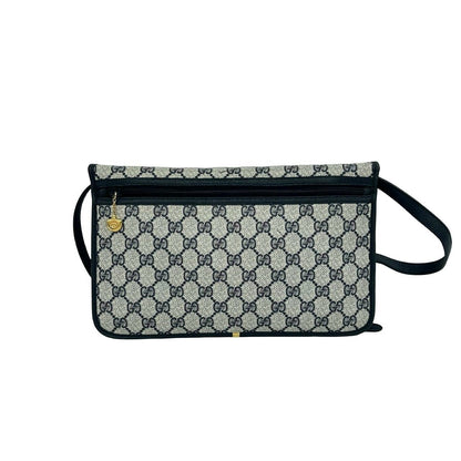 Gucci Vintage GG Logo Pattern Leather Shoulder Bag Crossbody Navy — view 3