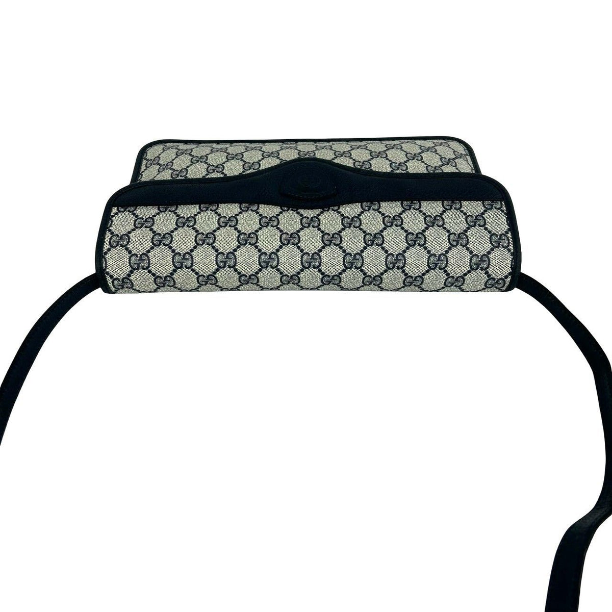 Gucci Vintage GG Logo Pattern Leather Shoulder Bag Crossbody Navy — view 4