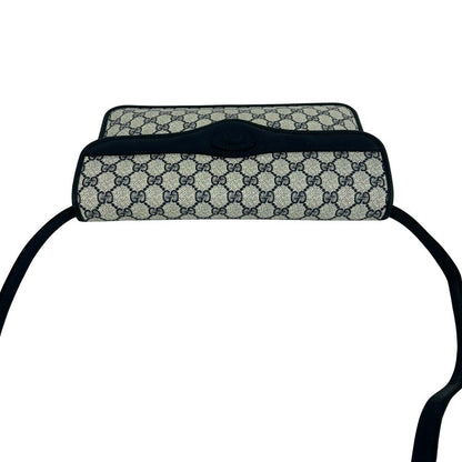 Gucci Vintage GG Logo Pattern Leather Shoulder Bag Crossbody Navy — view 4