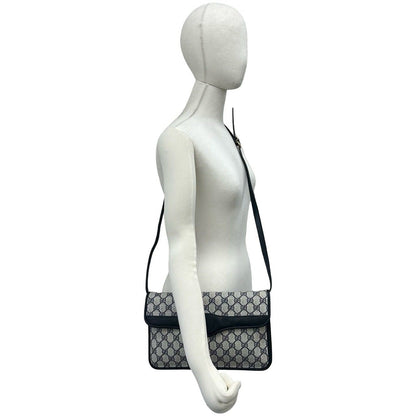 Gucci Vintage GG Logo Pattern Leather Shoulder Bag Crossbody Navy — view 2
