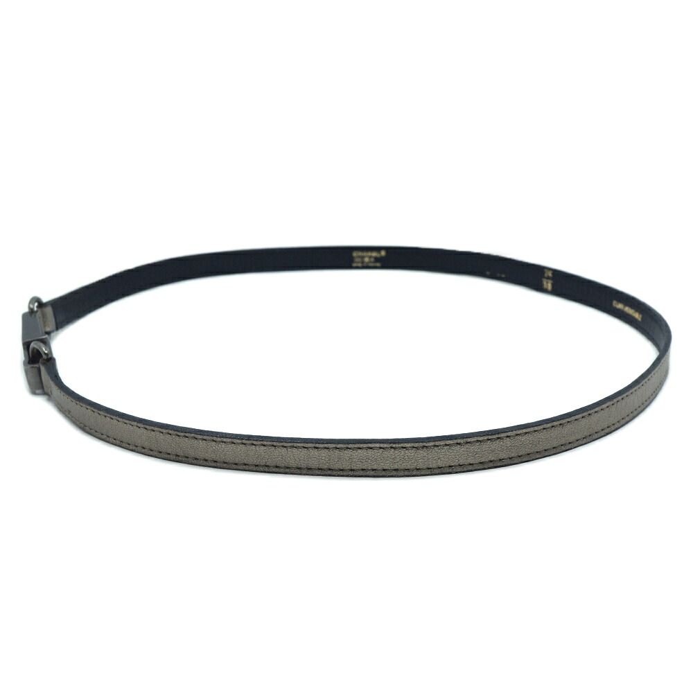Chanel Belt Silver Leather 75 — view 2