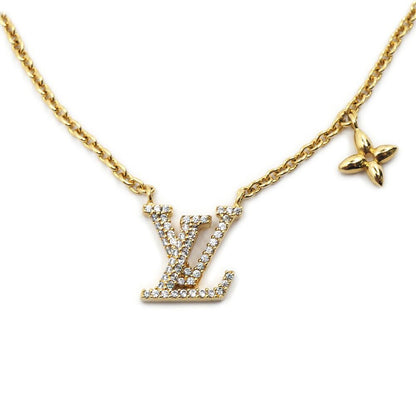 Louis Vuitton Necklace LV Iconic Gold Metal Rhinestone