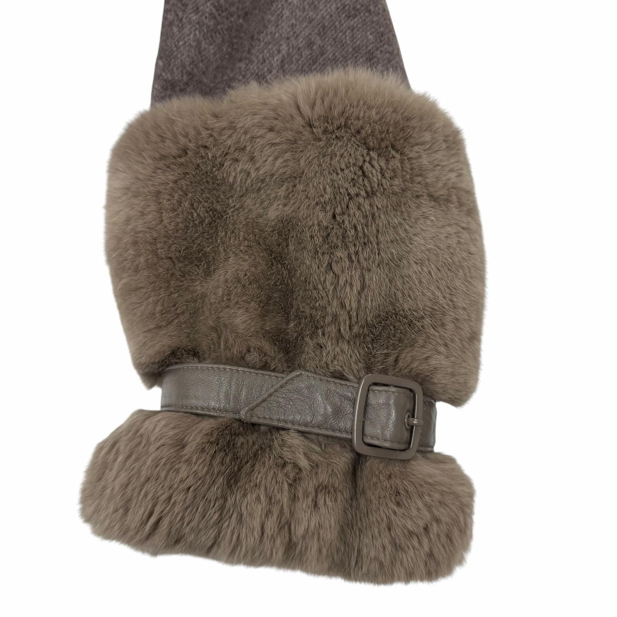 Max Mara Cashmere Camel Cuff with Fur Belted Coat Brown 36 — view 6