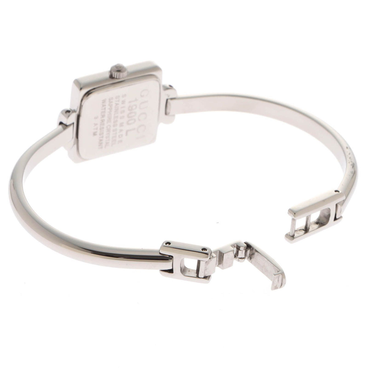Gucci Bangle Watch Square SS Stainless Steel Black Dial Quartz — view 5