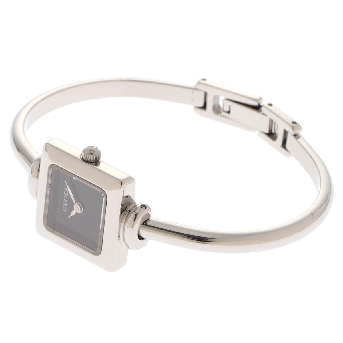 Gucci Bangle Watch Square SS Stainless Steel Black Dial Quartz — view 3