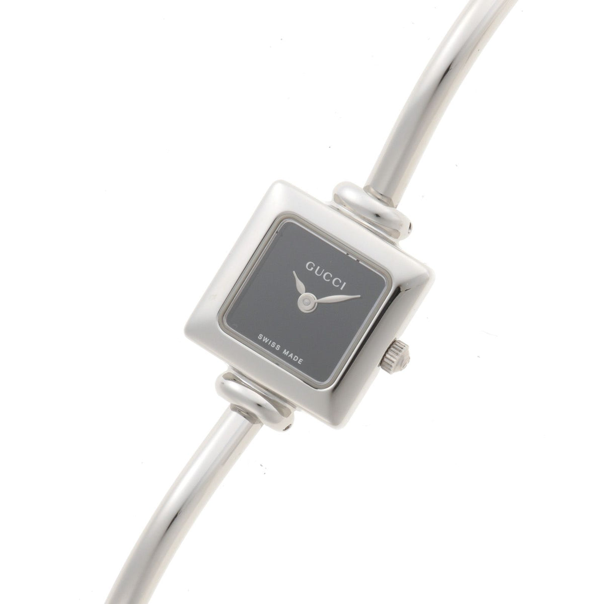 Gucci Bangle Watch Square SS Stainless Steel Black Dial Quartz — view 2