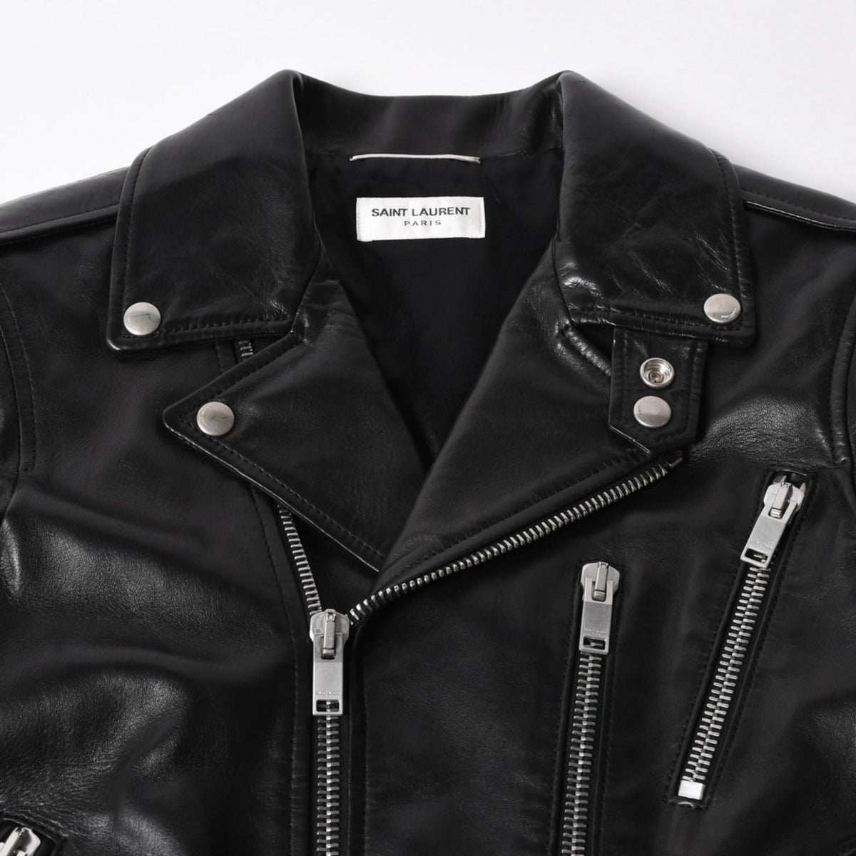 Saint Laurent Paris Hedi Slimane Era Classic Motorcycle Rider's Jacket — view 3