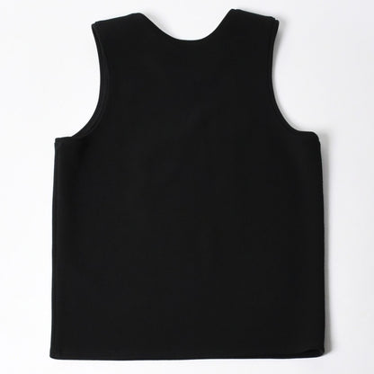 Chanel Tank Top Camellia CC Logo Wool Rhinestone Black — view 2