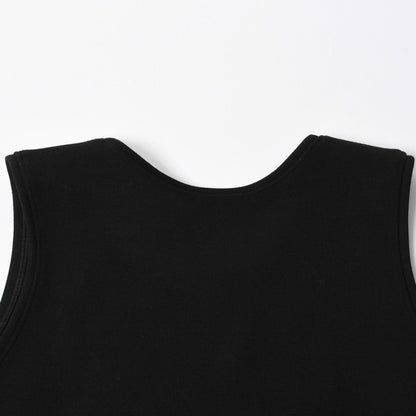Chanel Tank Top Camellia CC Logo Wool Rhinestone Black — view 3