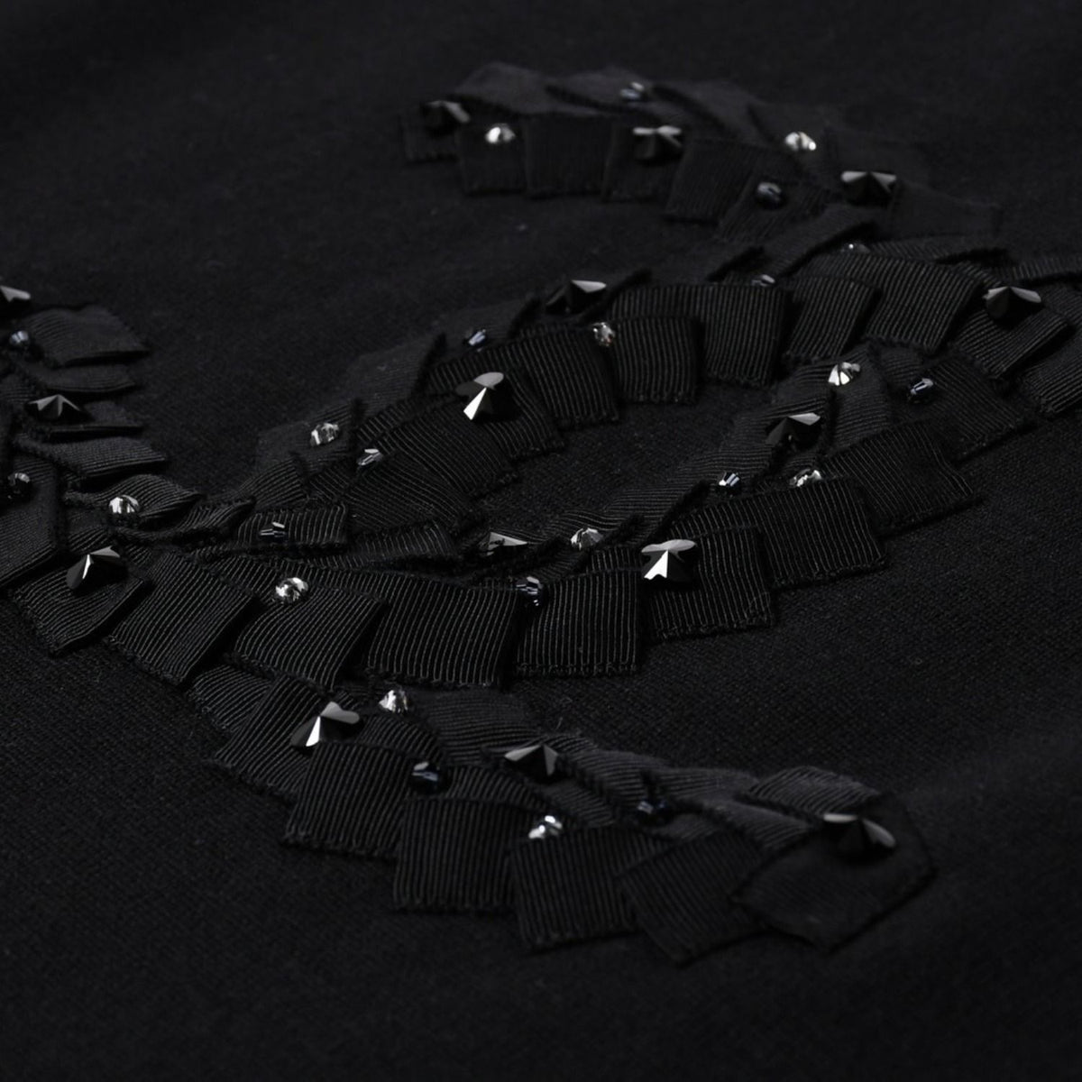 Chanel Tank Top Camellia CC Logo Wool Rhinestone Black — view 6