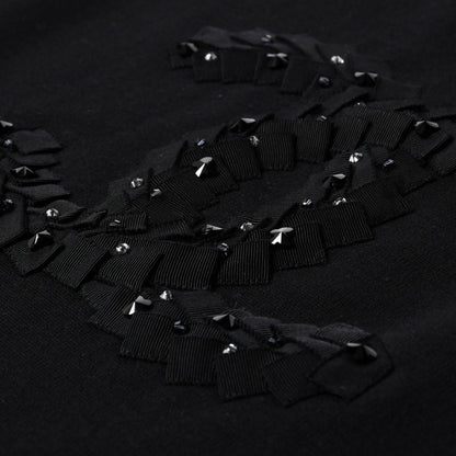 Chanel Tank Top Camellia CC Logo Wool Rhinestone Black — view 6
