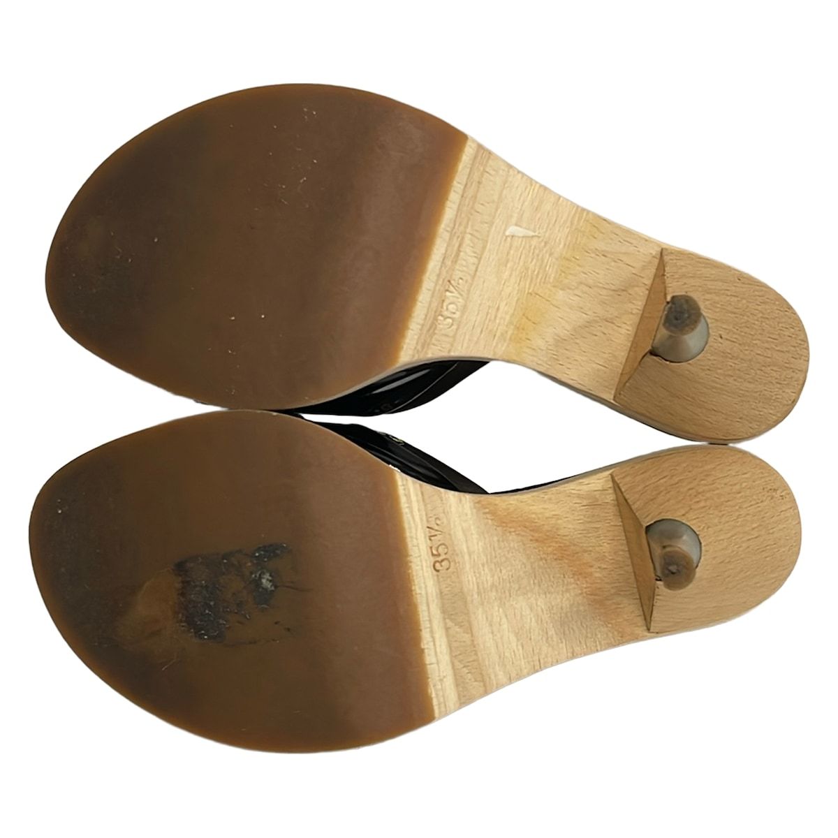 Prada Mules Dark Brown Light Yellow Multi Flower Leather — view 4