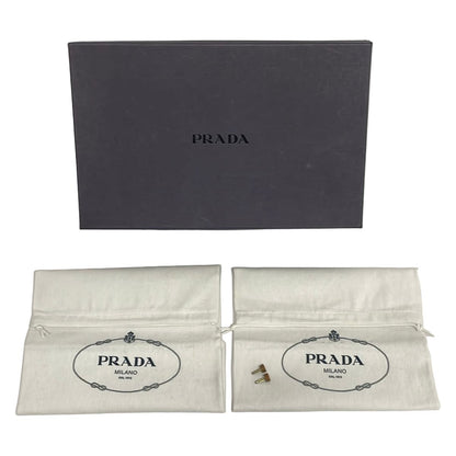 Prada Mules Dark Brown Light Yellow Multi Flower Leather — view 7