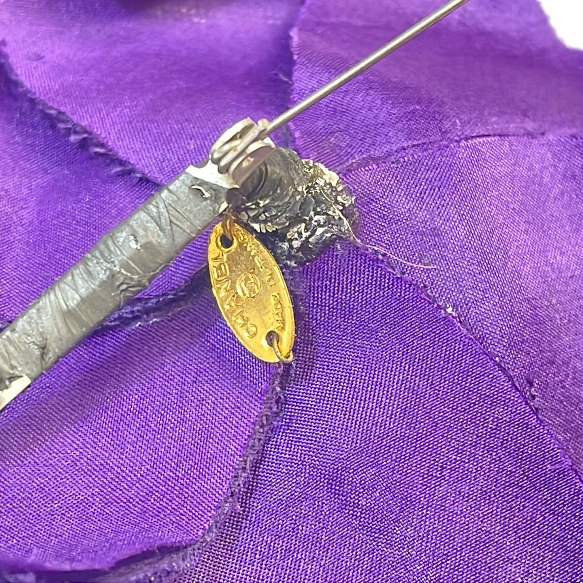 Chanel Corsage Purple Camellia Brooch — view 3