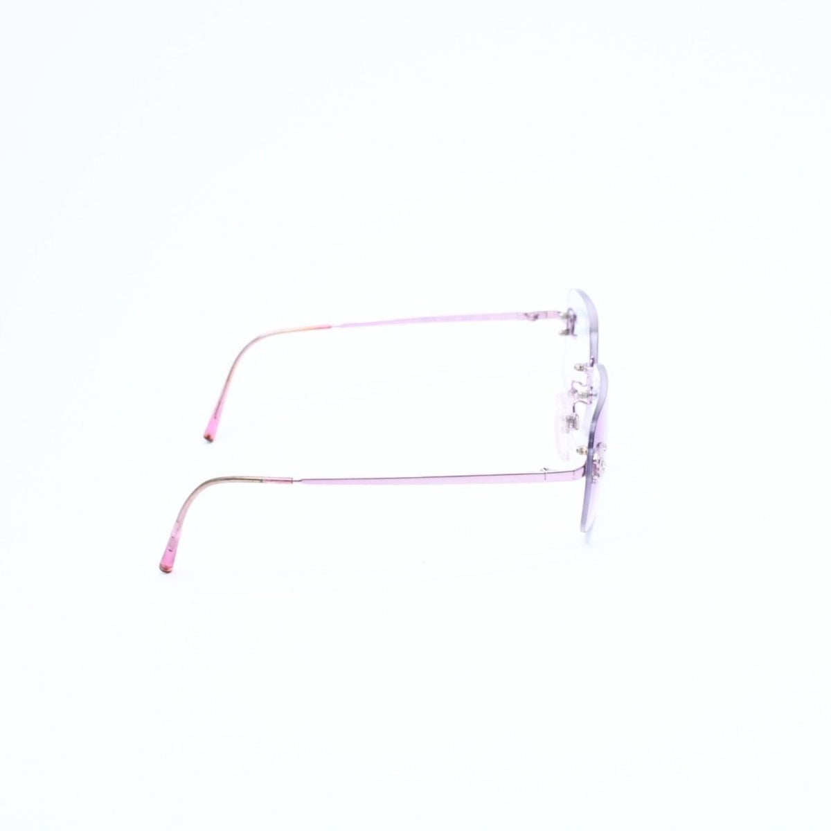 Chanel Rimless Sunglasses Eyewear CC Logo Rhinestone Pink — view 4