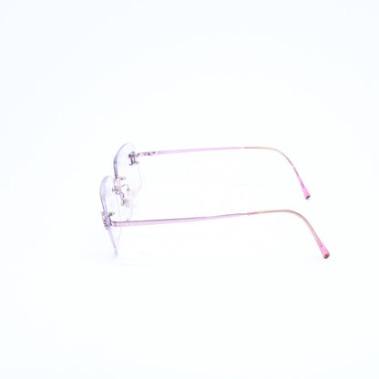 Chanel Rimless Sunglasses Eyewear CC Logo Rhinestone Pink — view 5