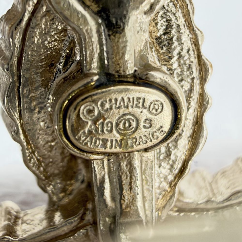 Chanel Earrings CC Logo Rhinestone Rainbow Gold Plated — view 3