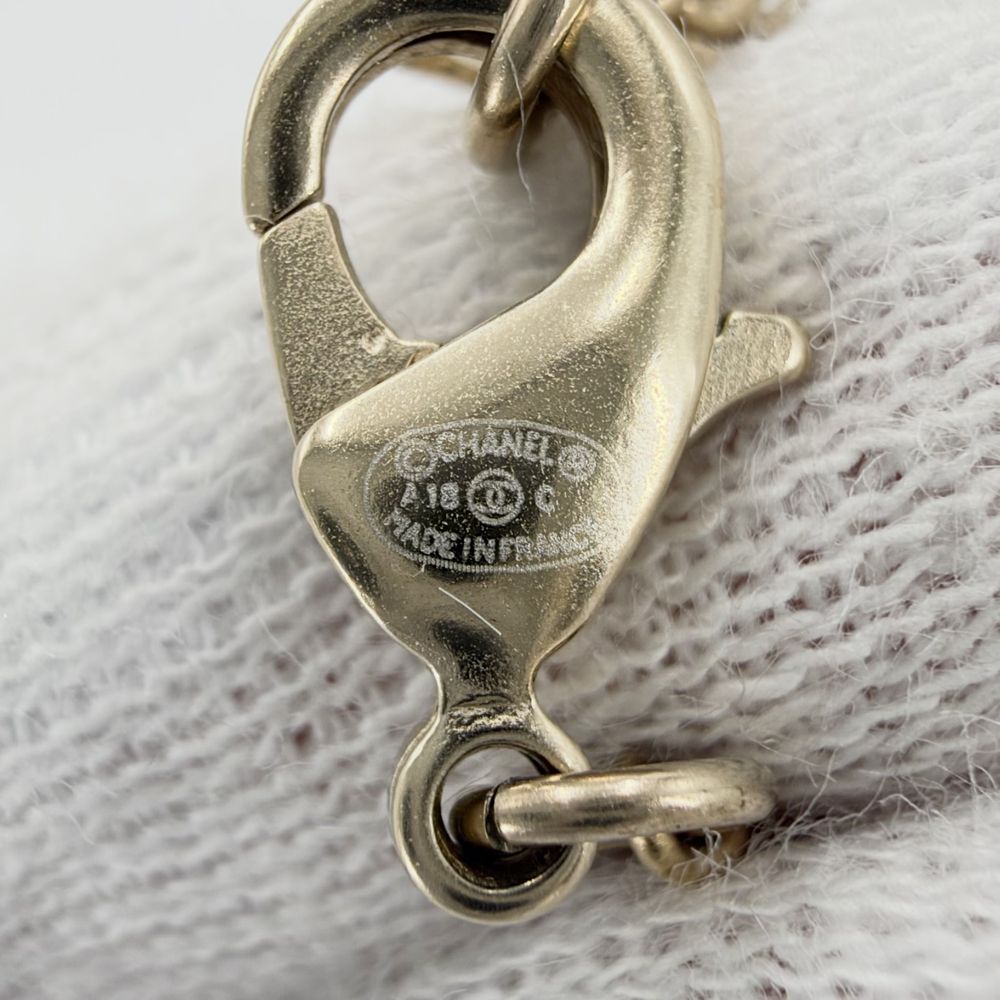 Chanel Necklace CC Logo Adjustable Rhinestone Faux Pearl — view 4