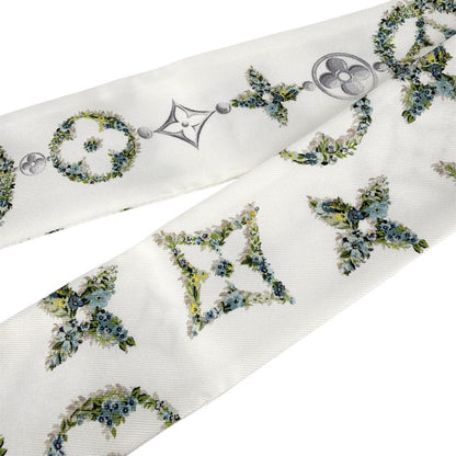 Louis Vuitton Scarf Bandeau BB Monogram Flower Silk White Green — view 5