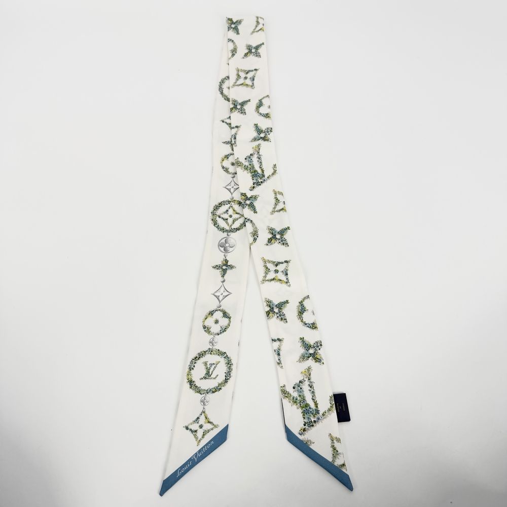Louis Vuitton Scarf Bandeau BB Monogram Flower Silk White Green — view 3