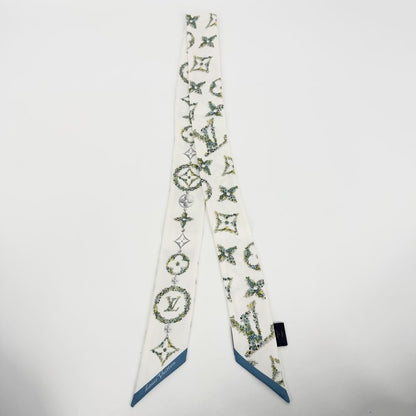 Louis Vuitton Scarf Bandeau BB Monogram Flower Silk White Green — view 3