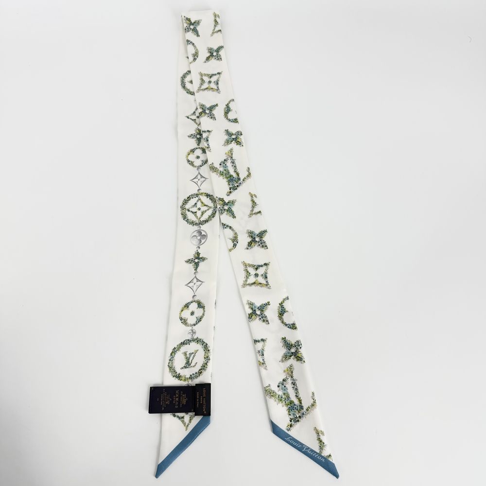 Louis Vuitton Scarf Bandeau BB Monogram Flower Silk White Green — view 2