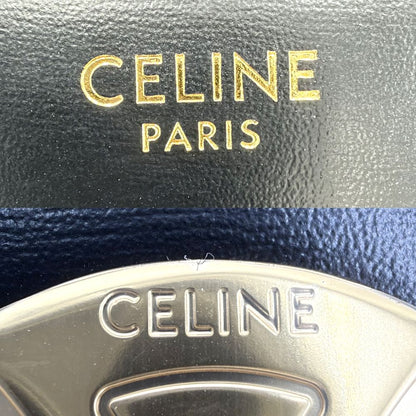 Celine Shoulder Bag Claude Triomphe Crossbody Leather Black Gold — view 5