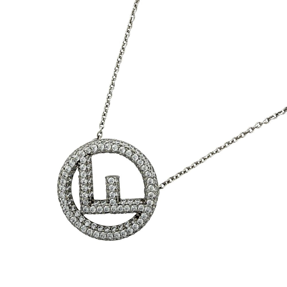 Fendi Necklace F is Fendi Adjustable Logo Rhinestone Silver
