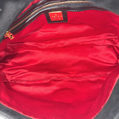 Fendi Shoulder Bag Mamma Bucket Suede Black Gold — view 4