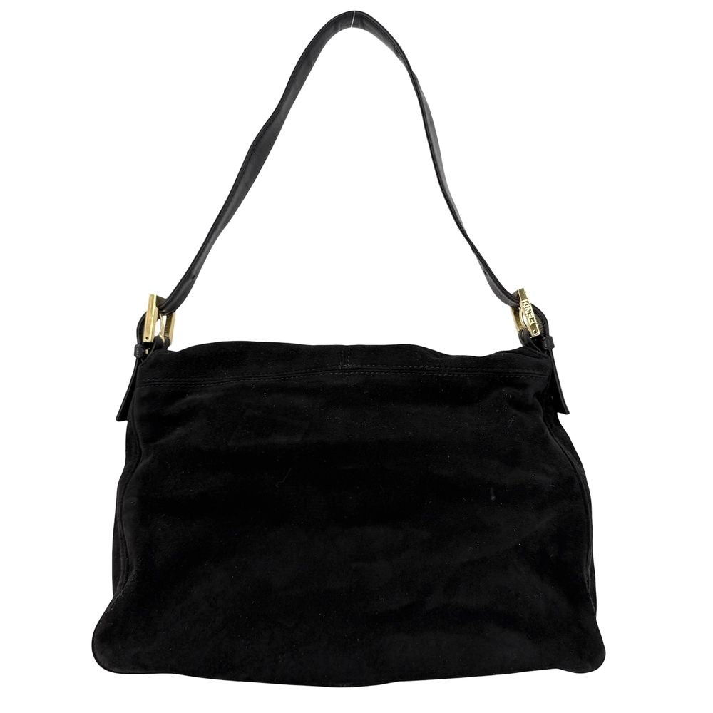 Fendi Shoulder Bag Mamma Bucket Suede Black Gold — view 2
