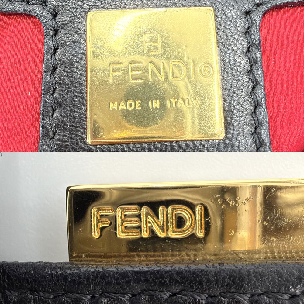 Fendi Shoulder Bag Mamma Bucket Suede Black Gold — view 5