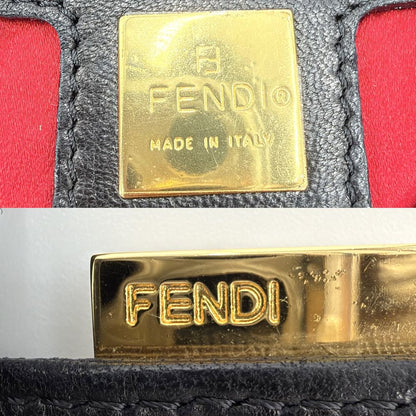 Fendi Shoulder Bag Mamma Bucket Suede Black Gold — view 5