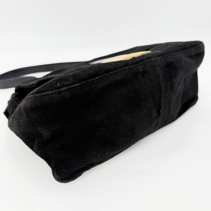 Fendi Shoulder Bag Mamma Bucket Suede Black Gold — view 3