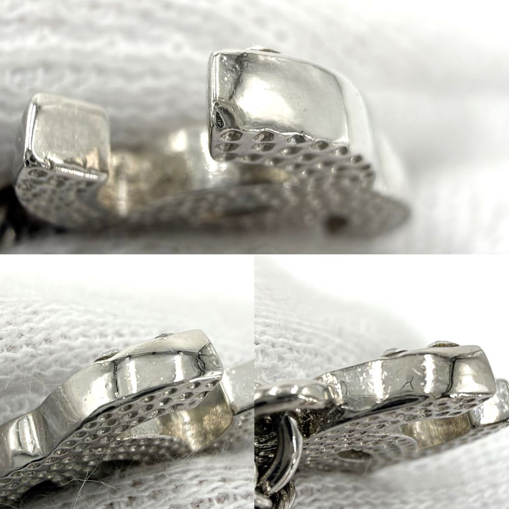 Chanel Necklace CC Logo Rhinestone Silver — view 5
