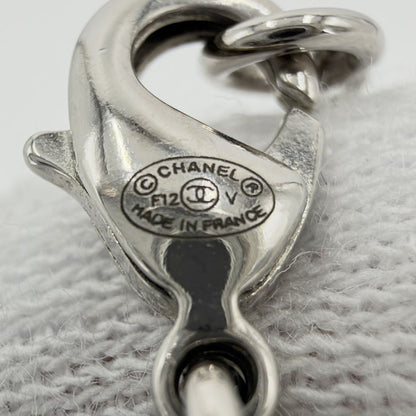 Chanel Necklace CC Logo Rhinestone Silver — view 4