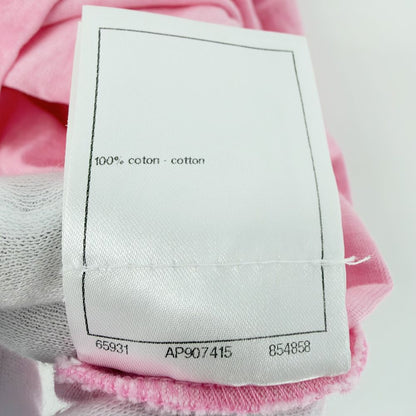 Chanel Short Sleeve T-Shirt Crew Neck CC Logo Top Pink Cotton Spring Summer S — view 5