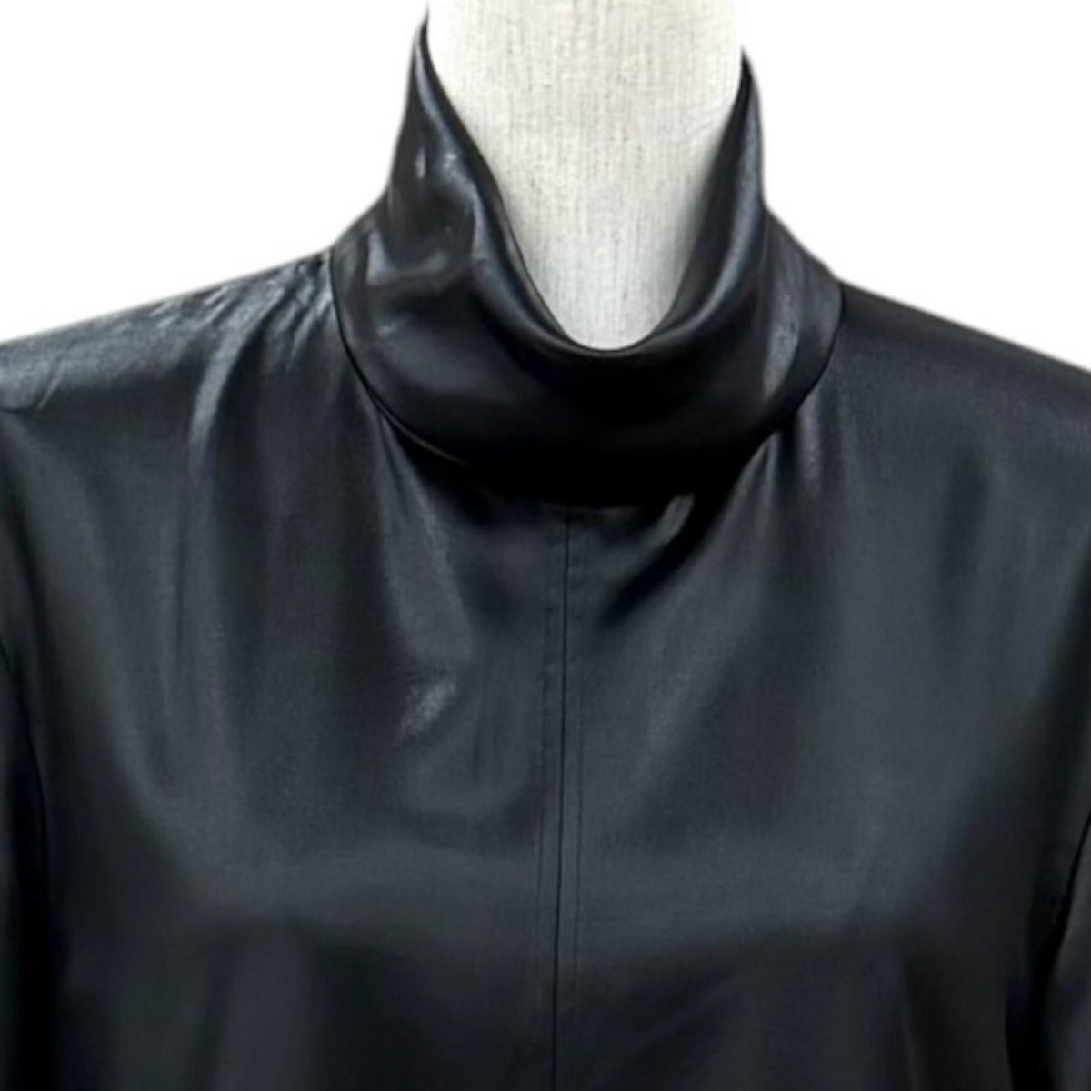 Celine 2 Phoebe Philo Era High Neck Long Sleeve Long Dress Black FR 40 — view 2