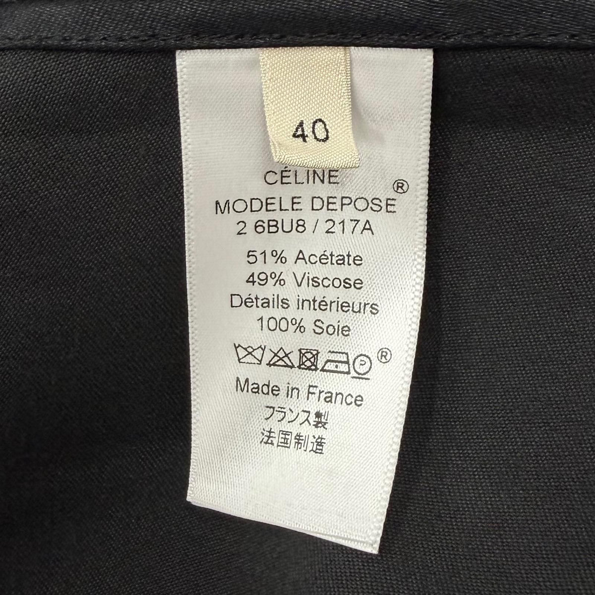 Celine 2 Phoebe Philo Era High Neck Long Sleeve Long Dress Black FR 40 — view 8