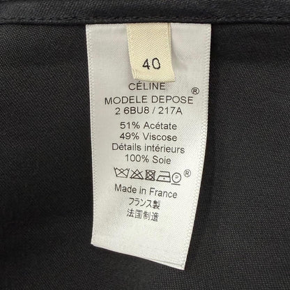 Celine 2 Phoebe Philo Era High Neck Long Sleeve Long Dress Black FR 40 — view 8