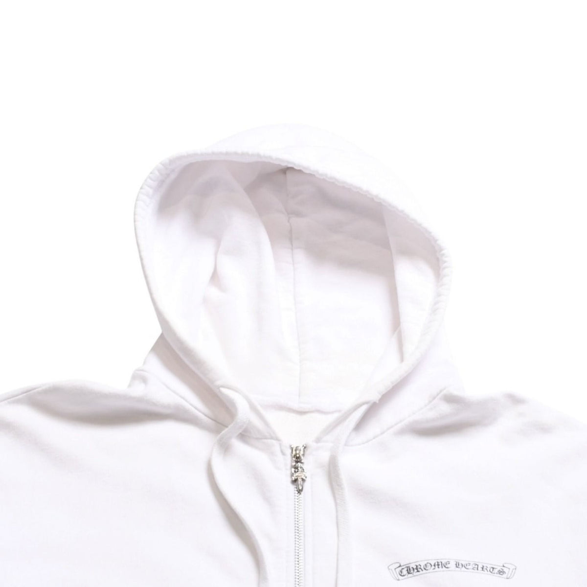 Chrome Hearts Zip Up Hoodie Dagger Zip Scroll Label White L — view 3
