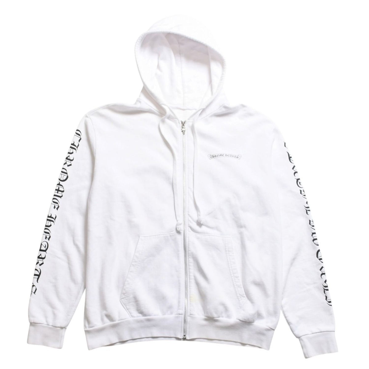 Chrome Hearts Zip Up Hoodie Dagger Zip Scroll Label White L