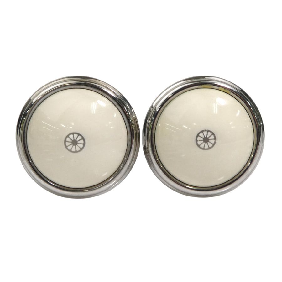 Hermes Earrings Cloisonne Silver