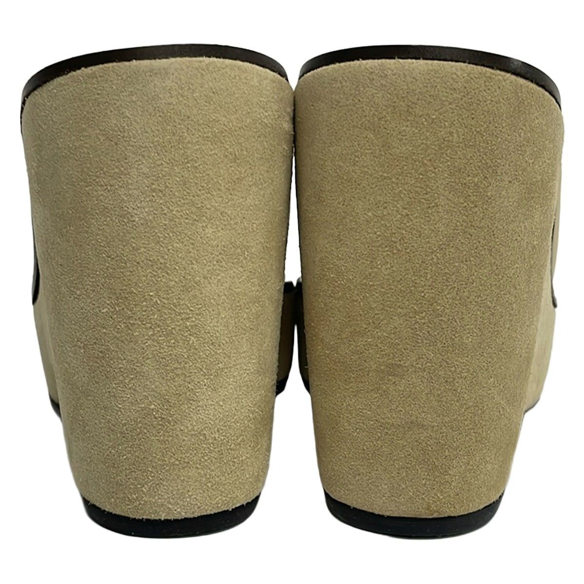 Miu Miu Mules Beige Wedge Sole Leather — view 3