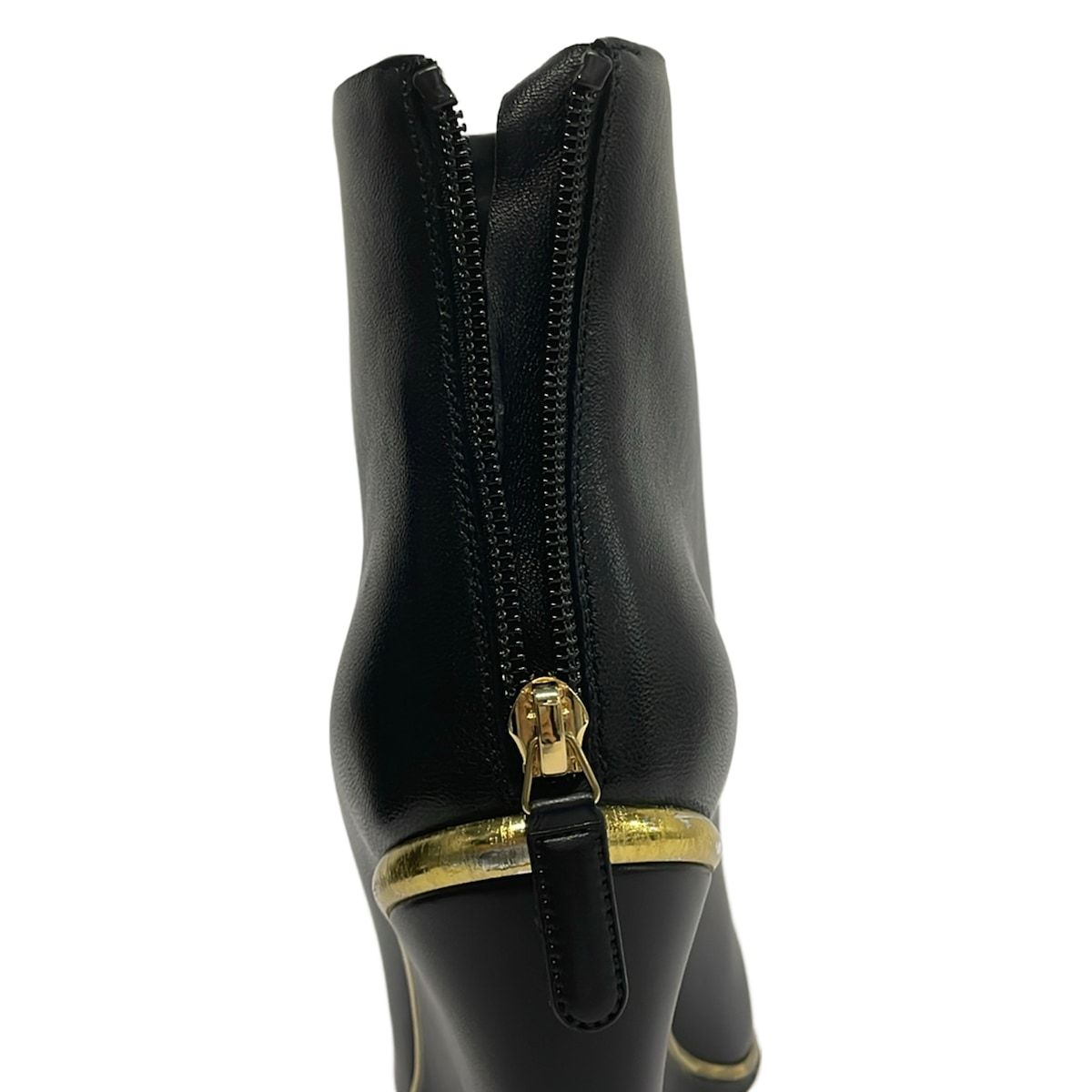 Chanel Short Boots Black Wedge Sole Lambskin — view 5