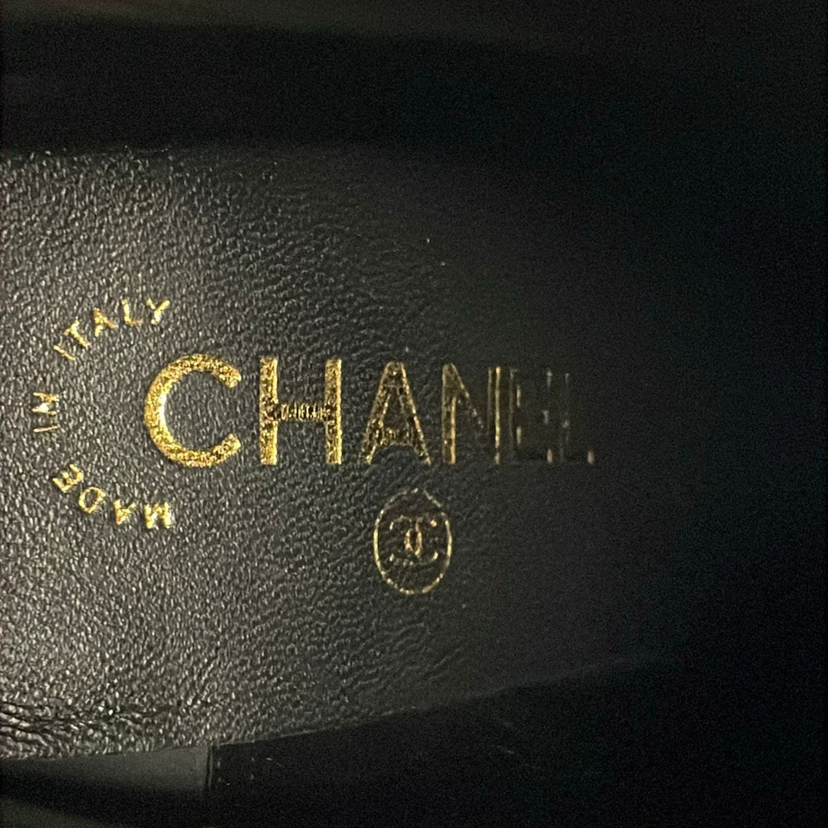 Chanel Short Boots Black Wedge Sole Lambskin — view 6