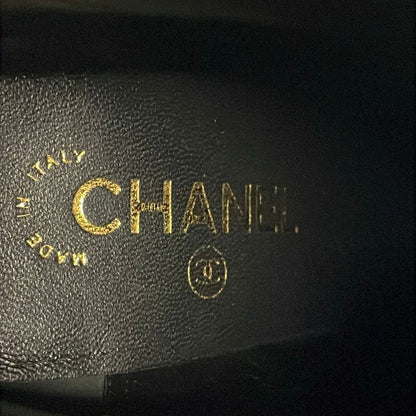 Chanel Short Boots Black Wedge Sole Lambskin — view 6