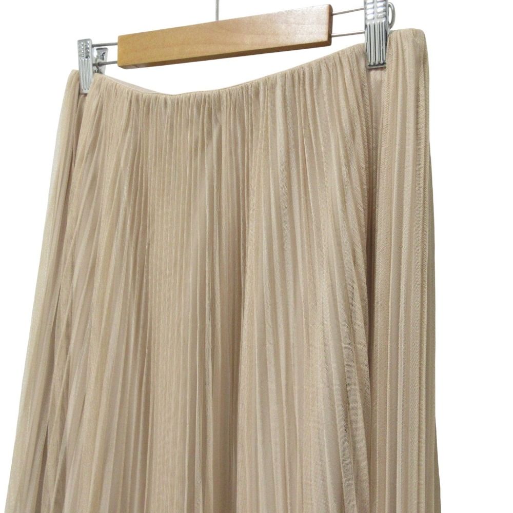 Max Mara Weekend Baby Tulle Pleated Long Skirt Beige Spring Summer Fall Winter S — view 4