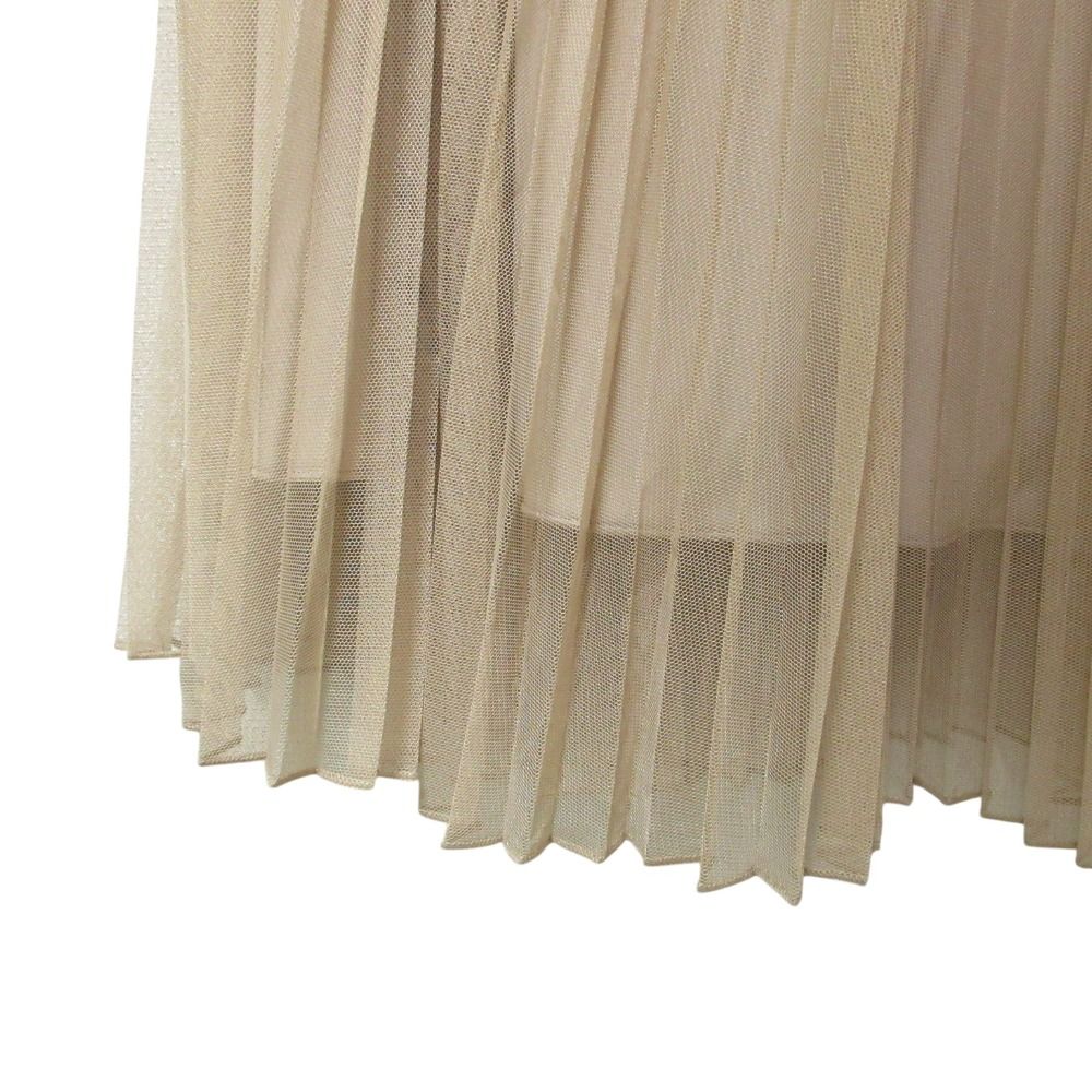 Max Mara Weekend Baby Tulle Pleated Long Skirt Beige Spring Summer Fall Winter S — view 5