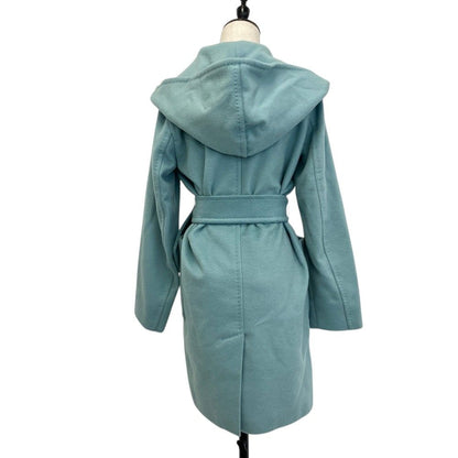 Max Mara Rialto Icon Coat Belted Light Blue Fall Winter 36 — view 2