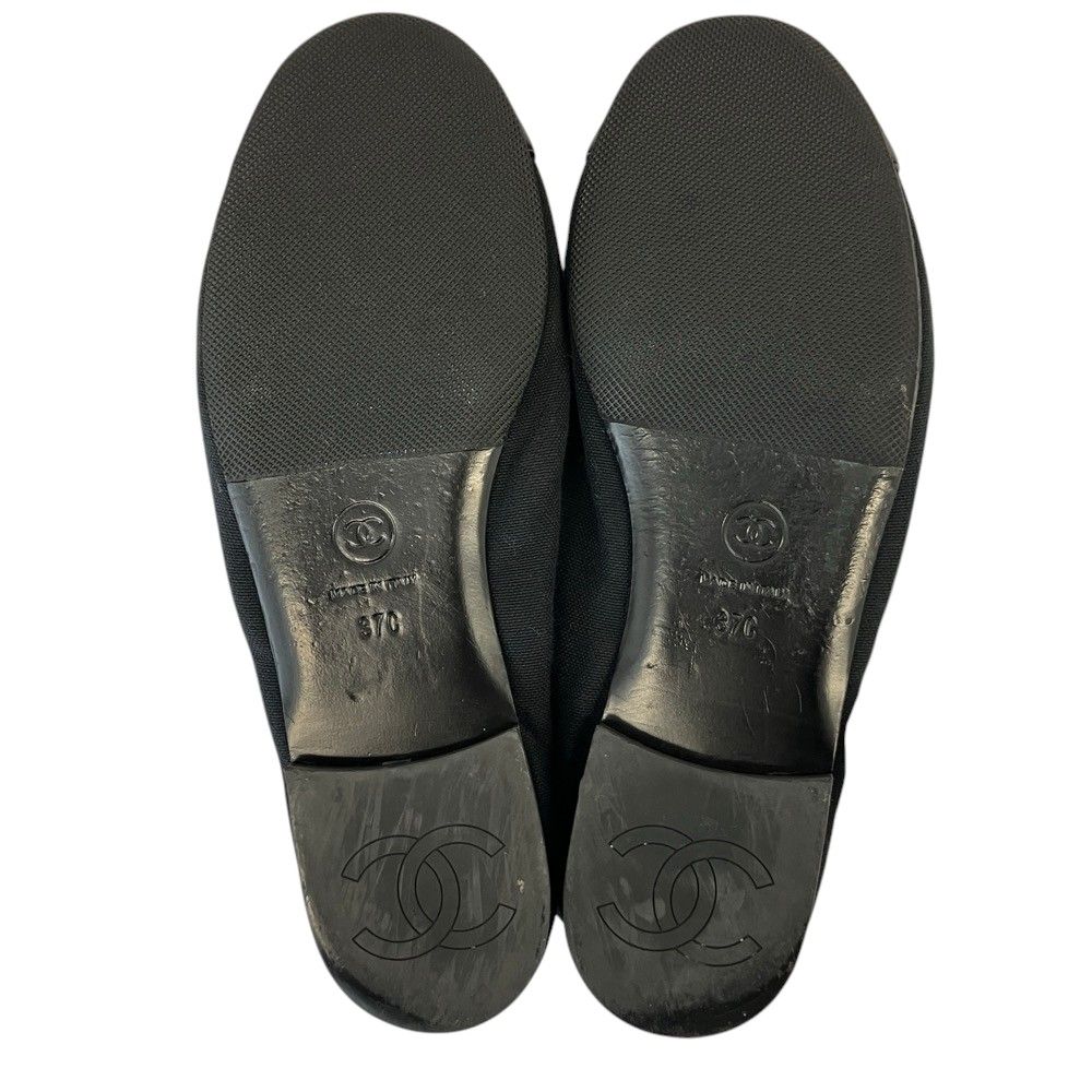 Chanel Leather Canvas CC Logo Mary Jane Flat Pumps Black Spring Summer Fall — view 5